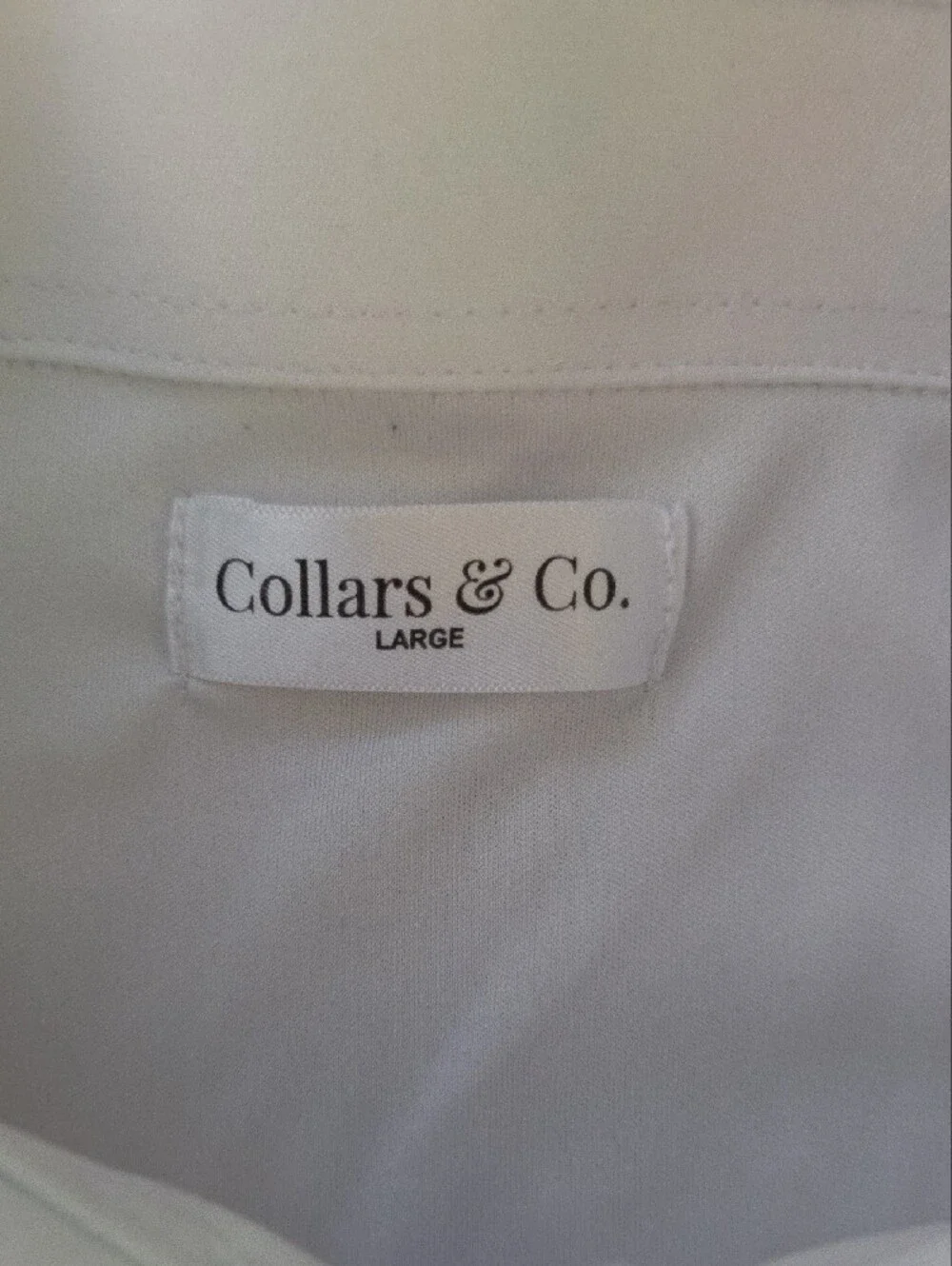 Collars & Co Men's Large White Short Sleeve Dress Collar Polo Shark Tank - Picture 4 of 7